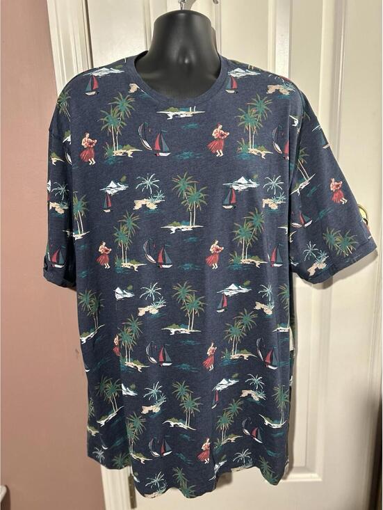 Free Planet Other - Free Planet Big & Tall Hawaiian Hula Girl T Shirt Mens 4X Vacation Beach New